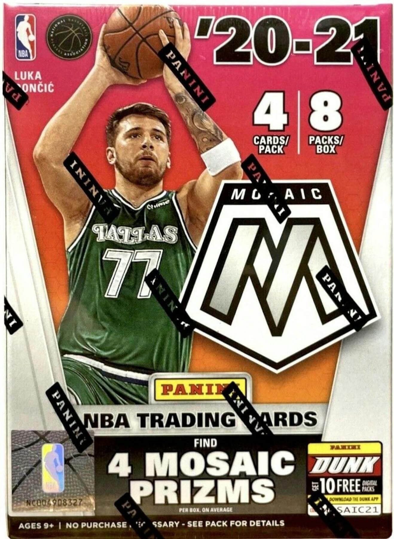 20-21mosaicbkb 2020/21 Panini Mosaic Basketball 8-Pack Blaster Box (Orange Fluorescent Prizms!) - Image 1