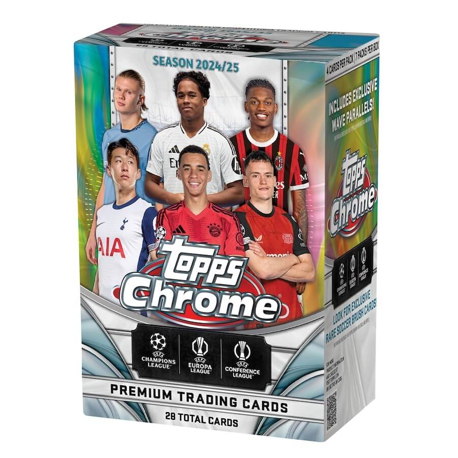 25-topps-chrome-uefa-club-compet 2024/25 Topps Chrome UEFA Club Competitions Soccer Value Box - Image 1
