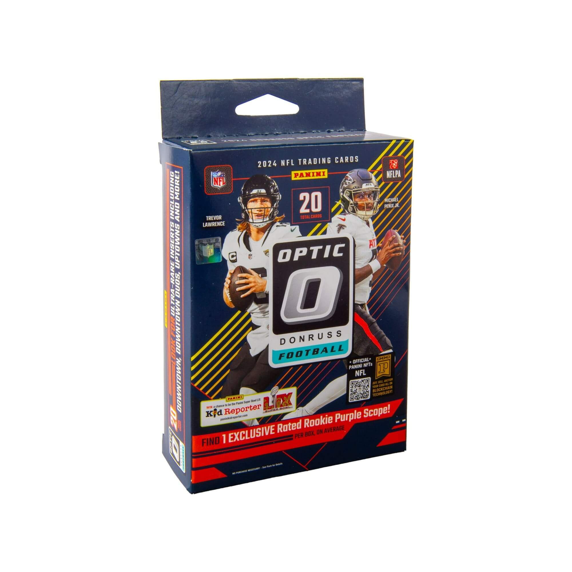 4fcf0ba8-9a05-44a7-a77a-534883fa 2024 Panini Donruss Optic NFL Football Trading Cards Hanger Box - Image 1
