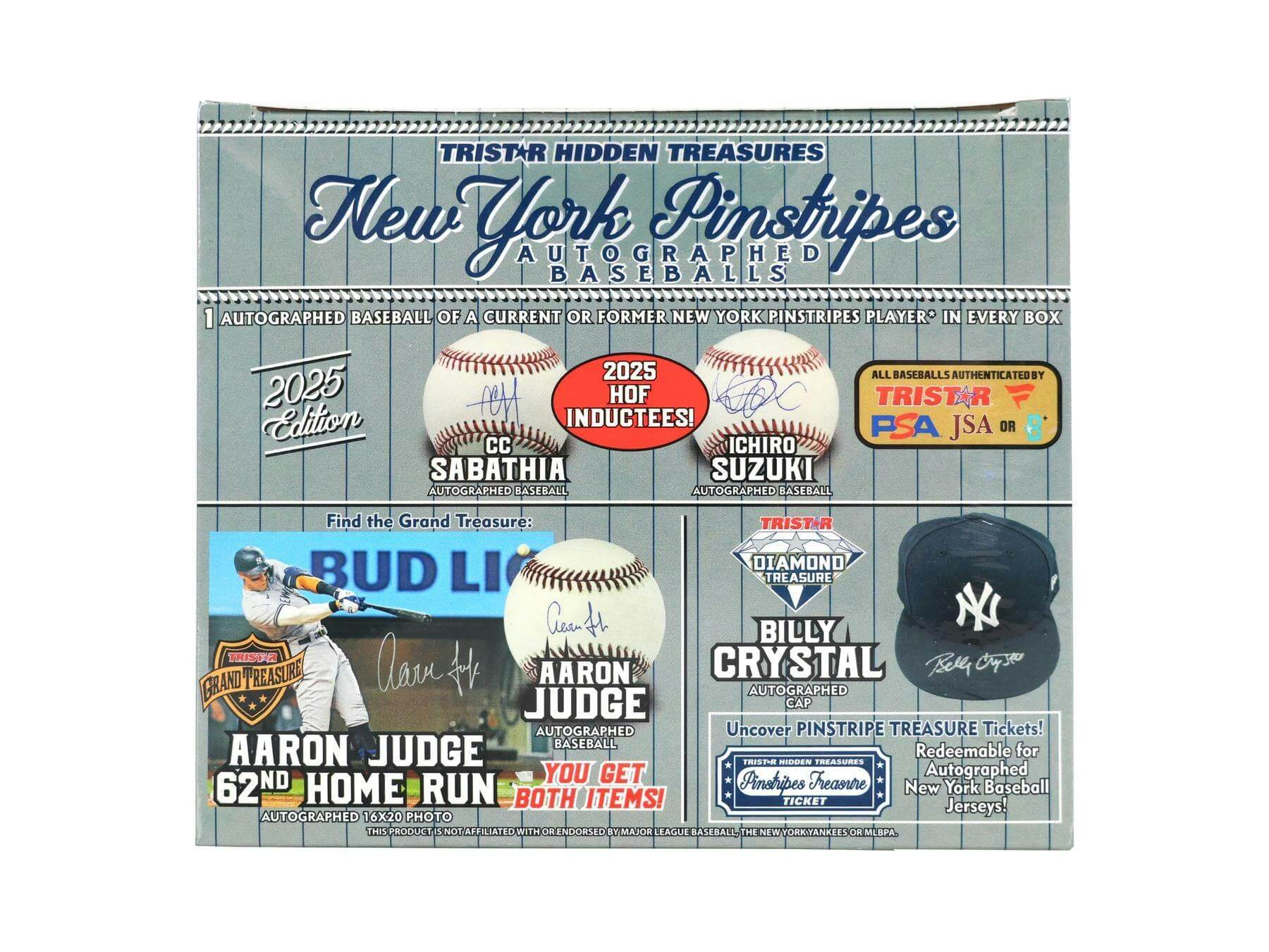 882928_004_042925 2025 TriStar New York Pinstripes Autographed Baseball Hobby Box - Image 1