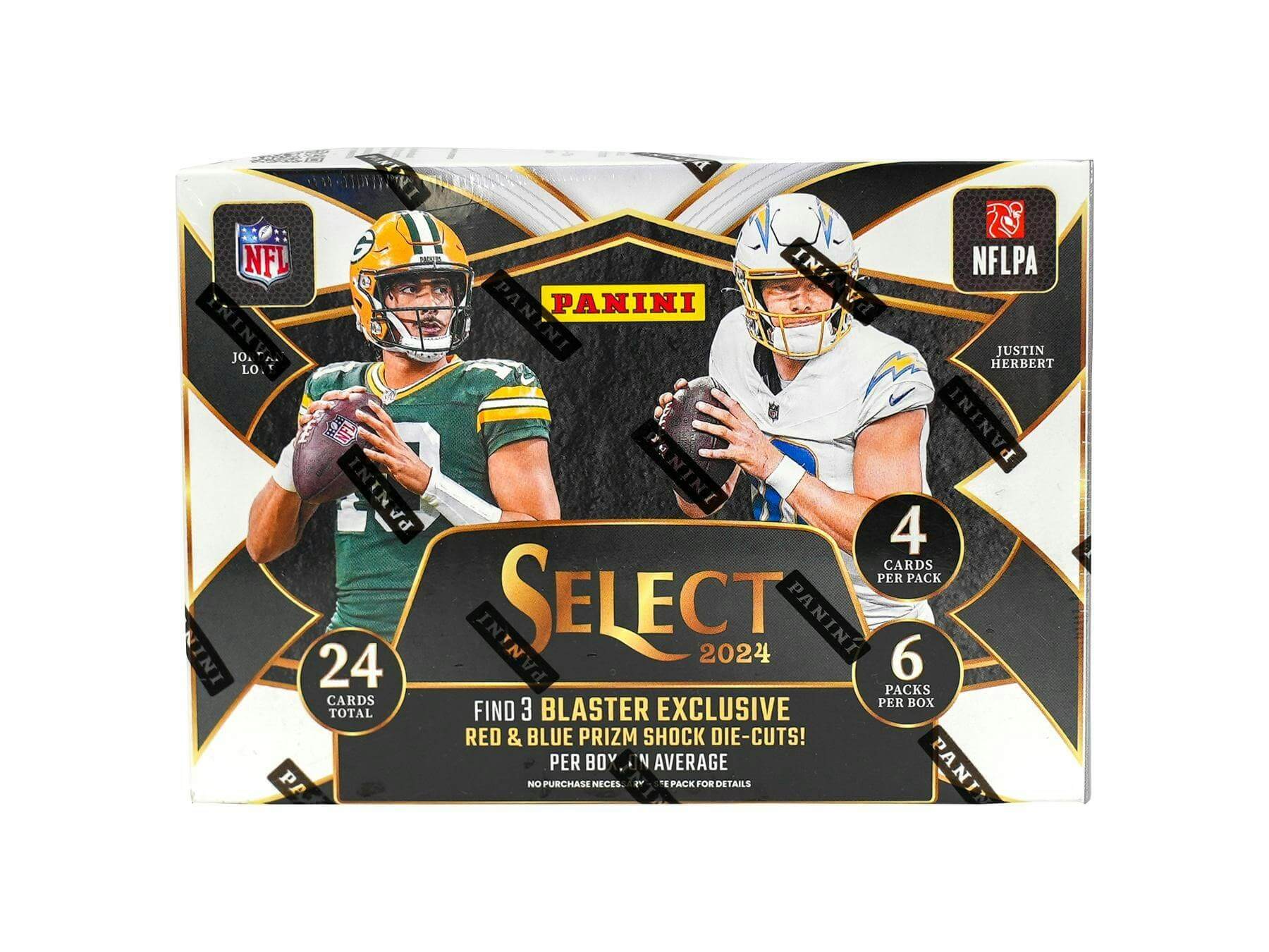 895161_004_061725 2024 Panini Select Football 6-Pack Blaster Box (Red and Blue Prizm Shock Die-Cuts!) - Image 1