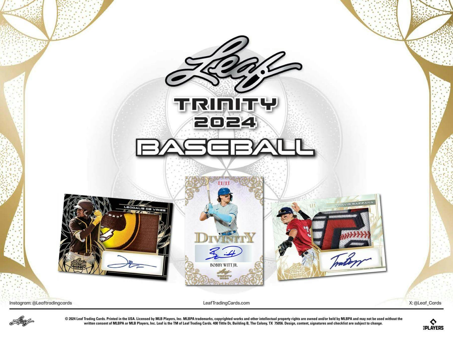 900853-1 2024 Leaf Trinity Baseball Hobby Box - Image 1