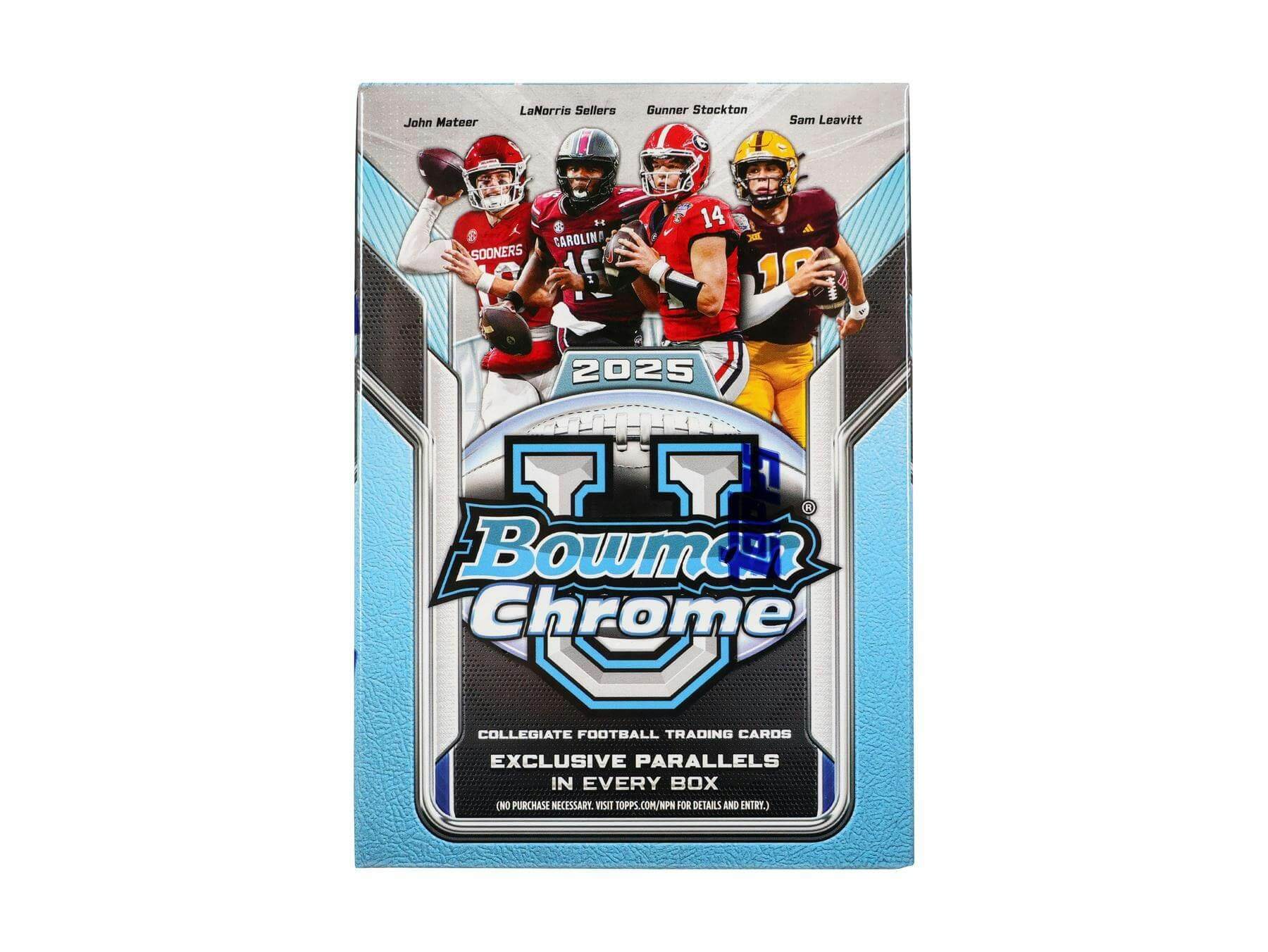 916203_004_102825 2025 Bowman University Chrome Football 7-Pack Blaster Box - Image 1