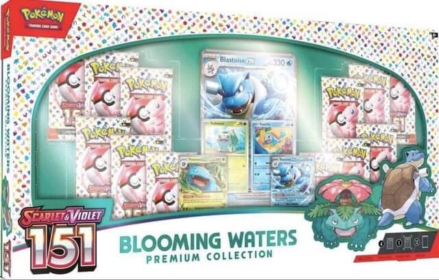 DS-POKSV151BLWA-PC1 Pokemon TCG: Scarlet & Violet 151 Blooming Waters Premium Collection Box - Image 1