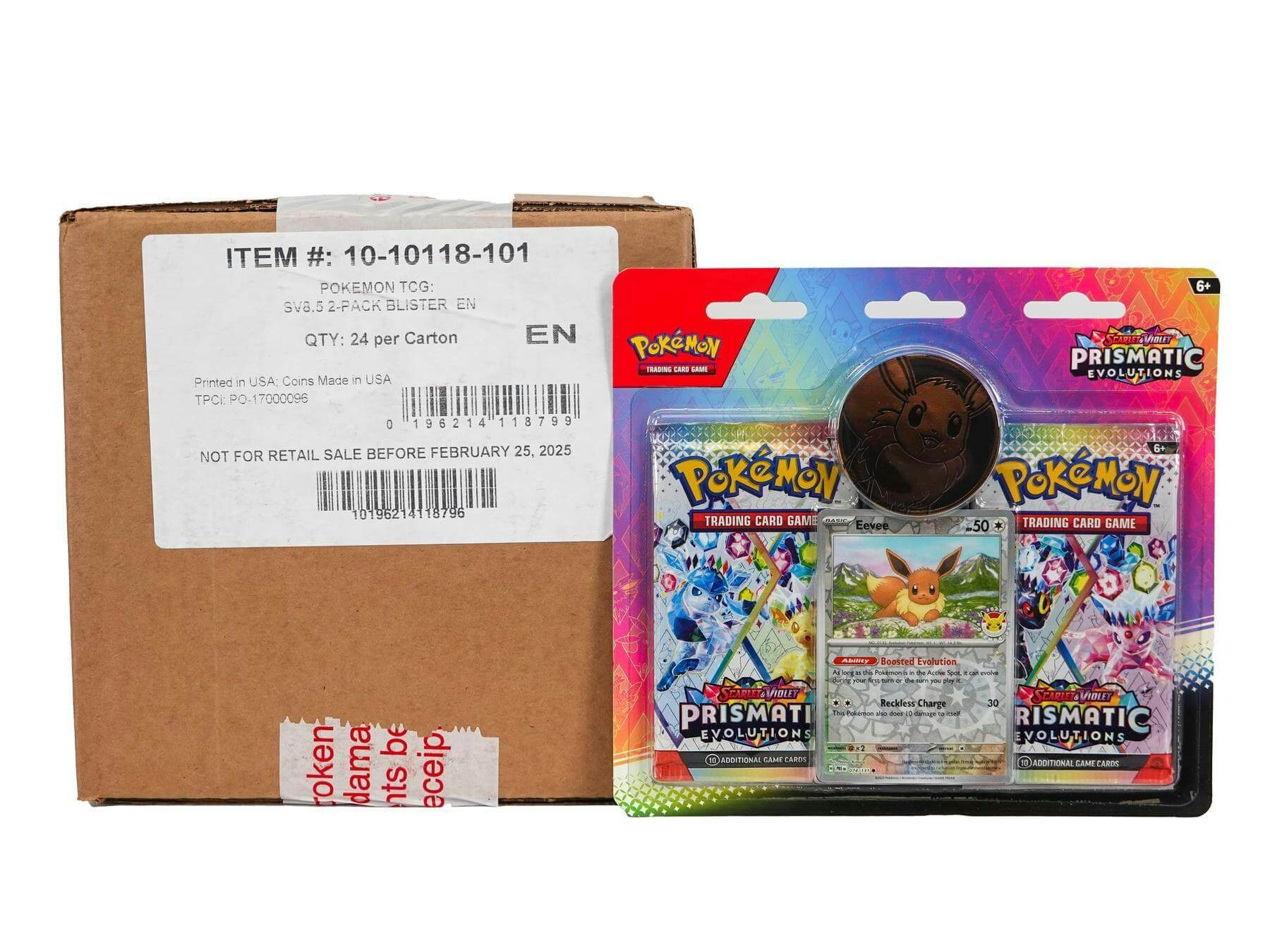 ME-1010118101-CSE1 Pokemon TCG: Scarlet & Violet (SV8.5) Prismatic Evolutions 2-Pack Blister Case (24ct) - Image 1