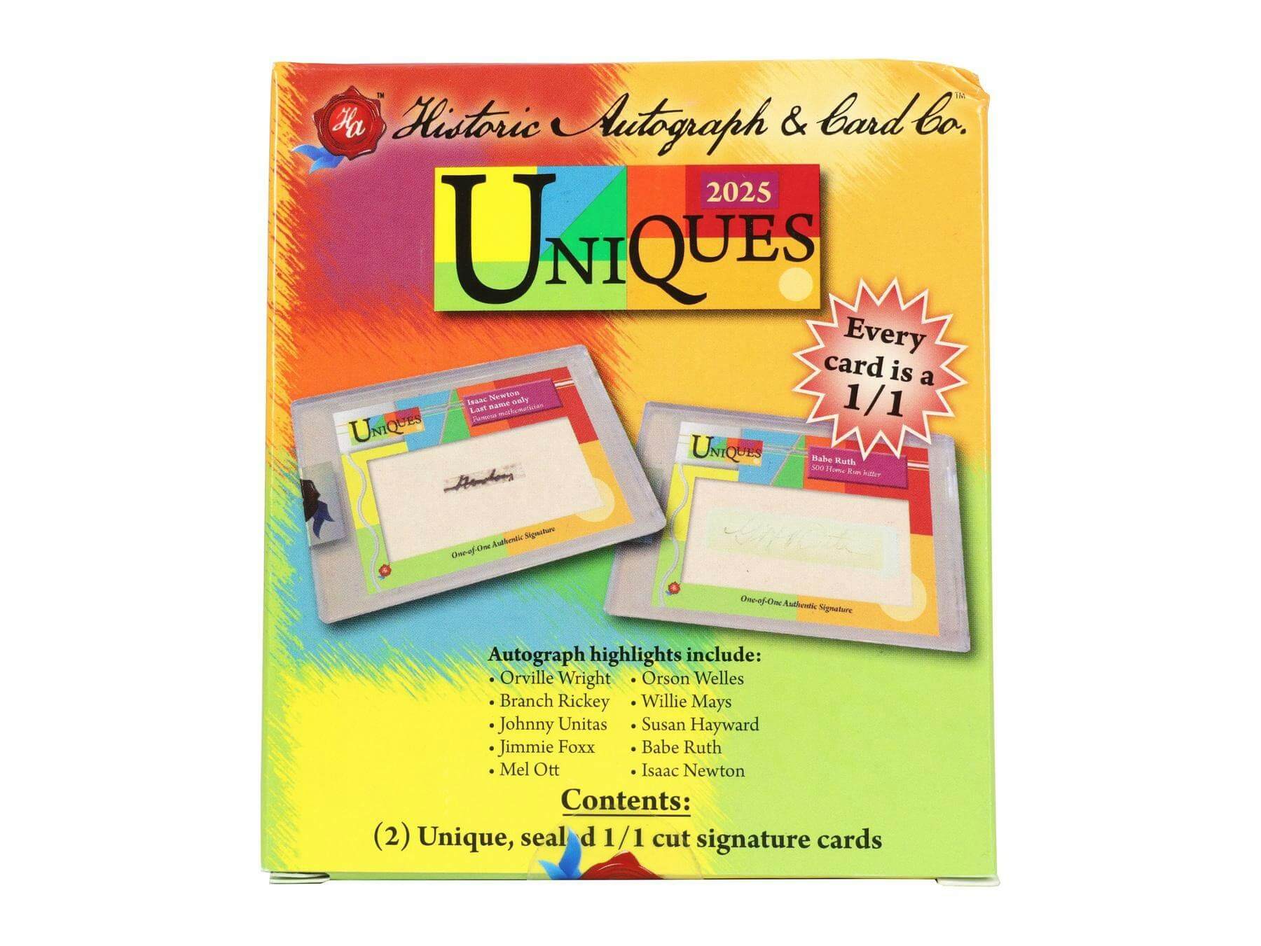 PH-HISU25-HB1 2025 Historic Autograph Uniques Hobby Box - Image 1