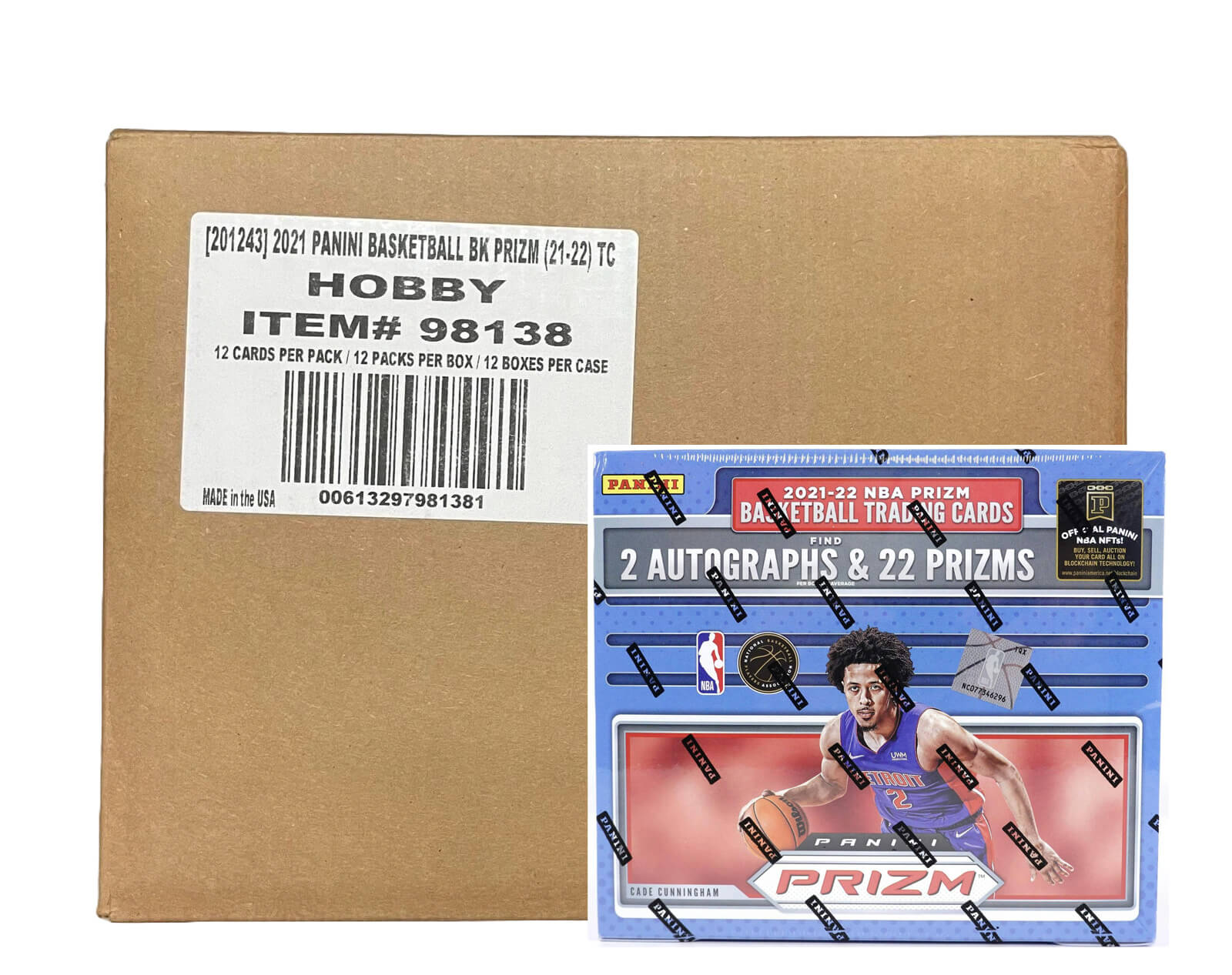 TM-2122PANPRBK-CSE1 2021/22 Panini Prizm Basketball Hobby 12-Box Case - Image 1