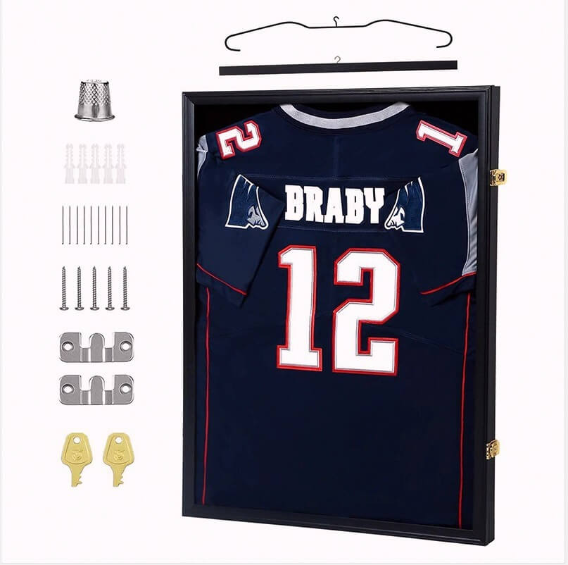 TM-JERSEYFRAME_1 Custom Black Wooden Jersey Frame – Fits Football, Basketball, Baseball, Hockey & Soccer Jerseys - Image 1