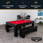 Hathaway Park Avenue 7-ft Pool Table Combo Set with Benches – Black with Red Felt BG2530PR - Image 2