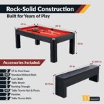 Hathaway Park Avenue 7-ft Pool Table Combo Set with Benches – Black with Red Felt BG2530PR - Image 3