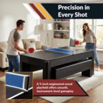 Hathaway Park Avenue 7-ft Pool Table Combo Set with Benches – Black with Red Felt BG2530PR - Image 4