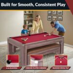 Hathaway Newport 7-ft Pool Table Combo Set with Benches – Light Oak with Red Felt BG2535P - Image 3