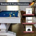 Hathaway Montecito 8-ft Pool Table – Driftwood Finish with Blue Felt BG5021 - Image 3