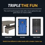 Hathaway Newport 7-ft Pool Table Combo Set with Benches – Rustic Gray with Blue Felt BG50374 - Image 2