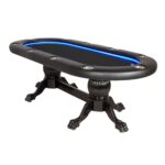 BBO Poker Tables Elite Alpha LED Black Oval Poker Table - Image 2