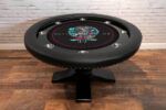 BBO Poker Tables Ginza LED Black Round Poker Table