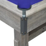 Hathaway Logan 7-ft Pool Table Combo Set with Benches – Rustic Gray with Blue Felt BG50348 - Image 4