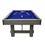 Hathaway Logan 7-ft Pool Table Combo Set with Benches – Rustic Gray with Blue Felt BG50348 - Image 3