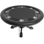 BBO Poker Tables Nighthawk Black Round Poker Table 8 Person