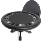 BBO Poker Tables Nighthawk Black Round Poker Table 8 Person - Image 2