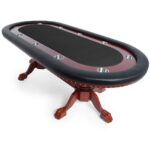 BBO Poker Tables Rockwell Mahogany Oval Poker Table